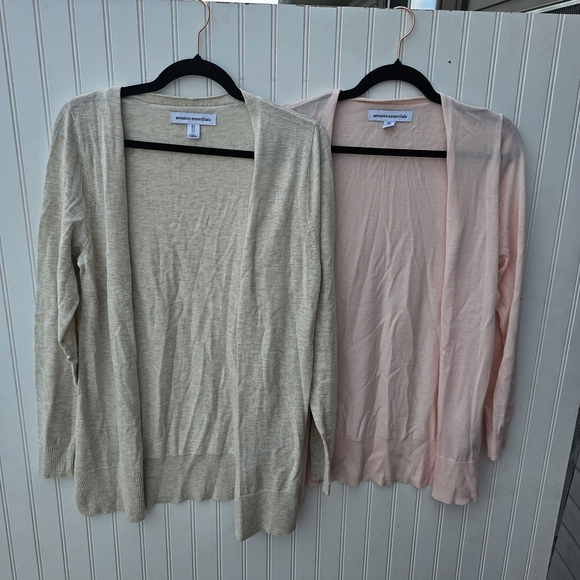 NEW Amazon Essentials Cardigan Set - Cream and Pink Womens Small - Picture 1 of 3